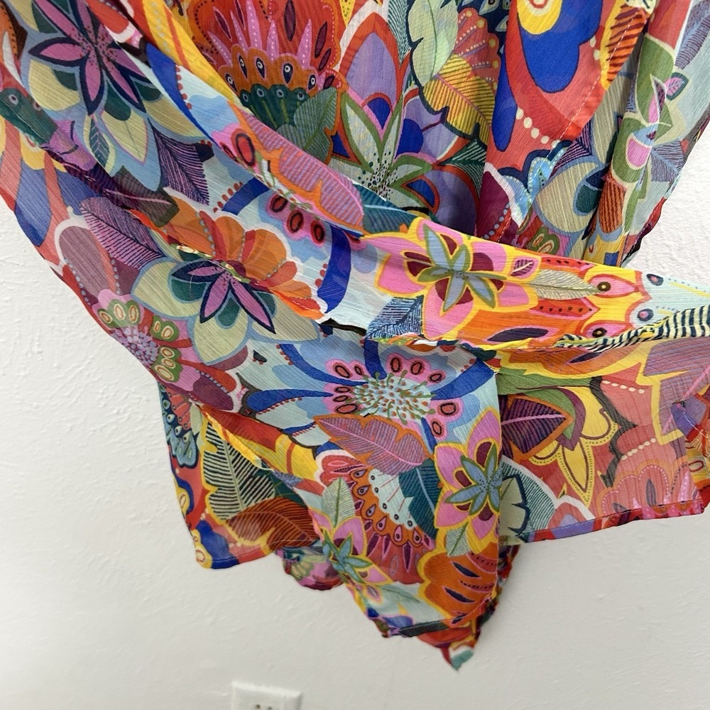 Bleu by Rod Beattie Caftan Tropical Floral Swim Cover-Up Multicolor Size M Beach - Picture 7 of 12
